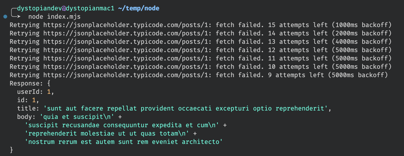 Automatic Retries Test (Node.js)