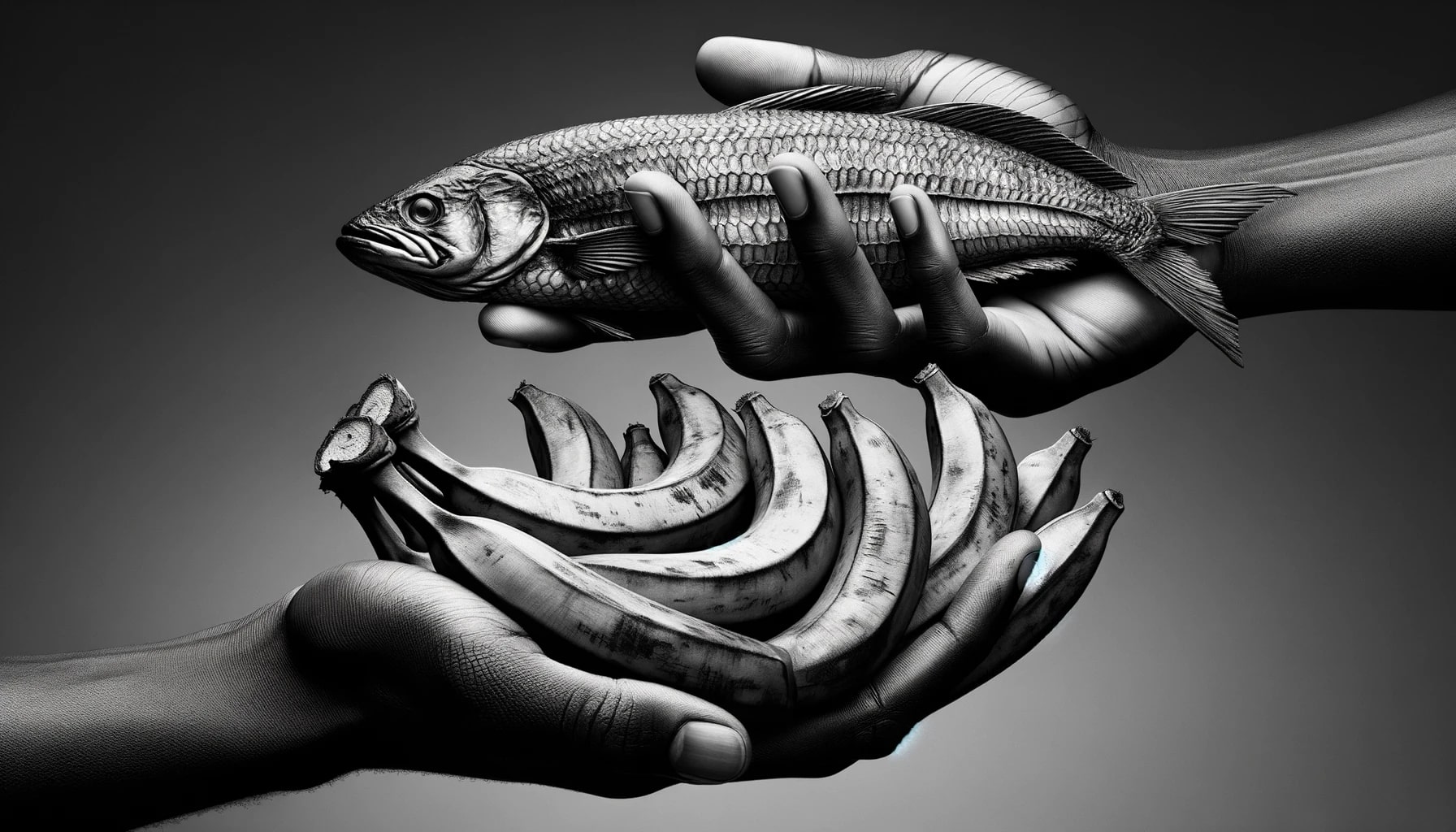Bartering (plantains for fish, AI)